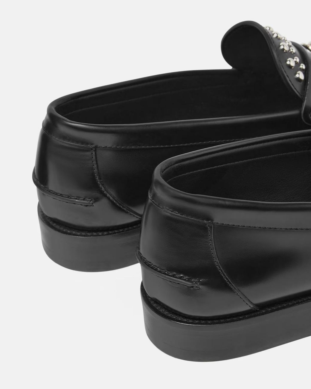 Versace Black Embellished Round-Toe Loafers for men