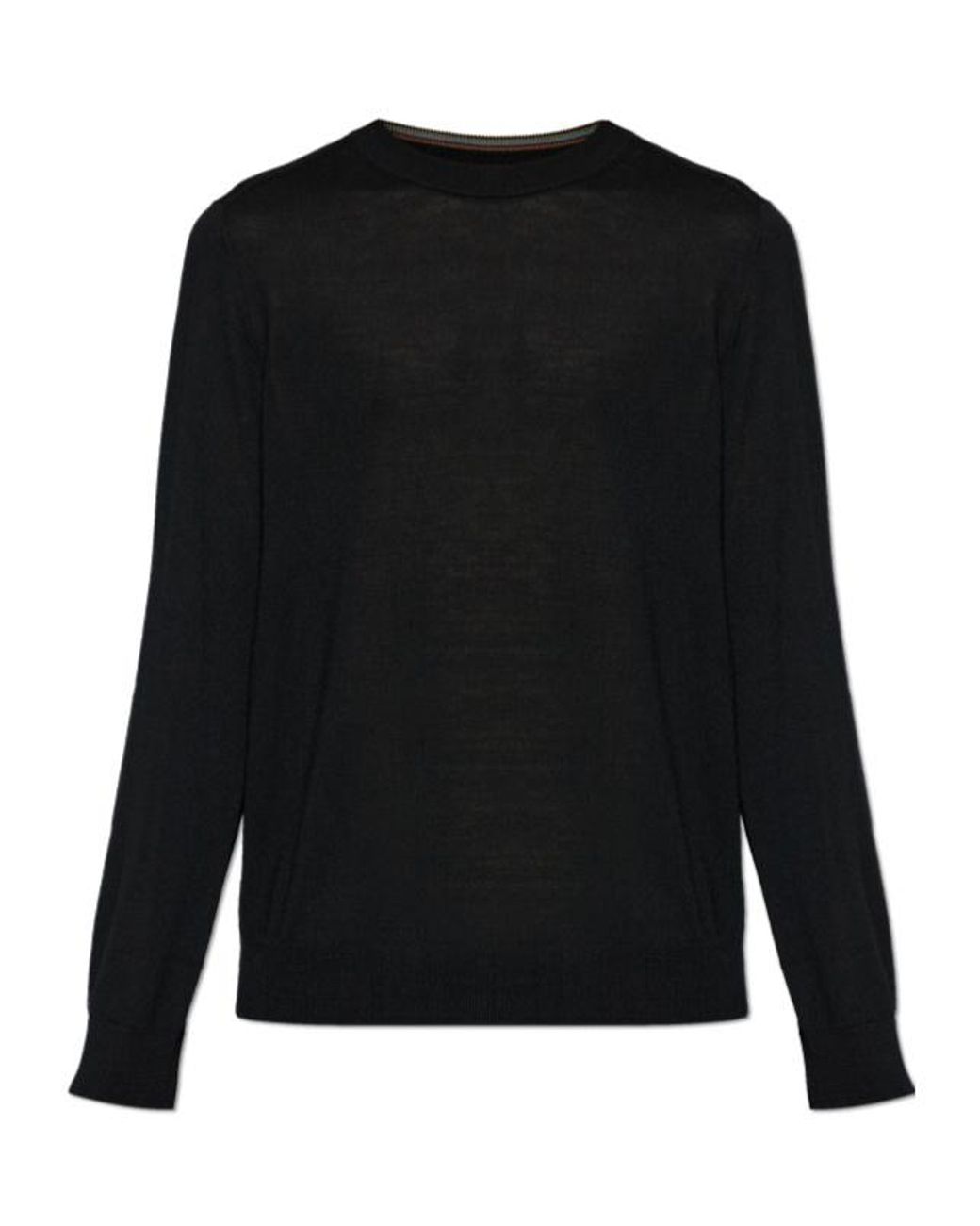Paul Smith Black Long Sleeved Crewneck Knitted Sweater for men