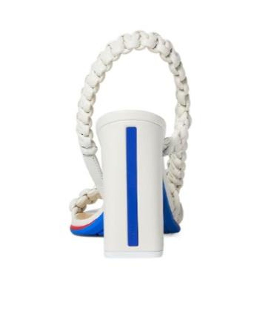 Fendi White Arc Braided Heeled Sandals