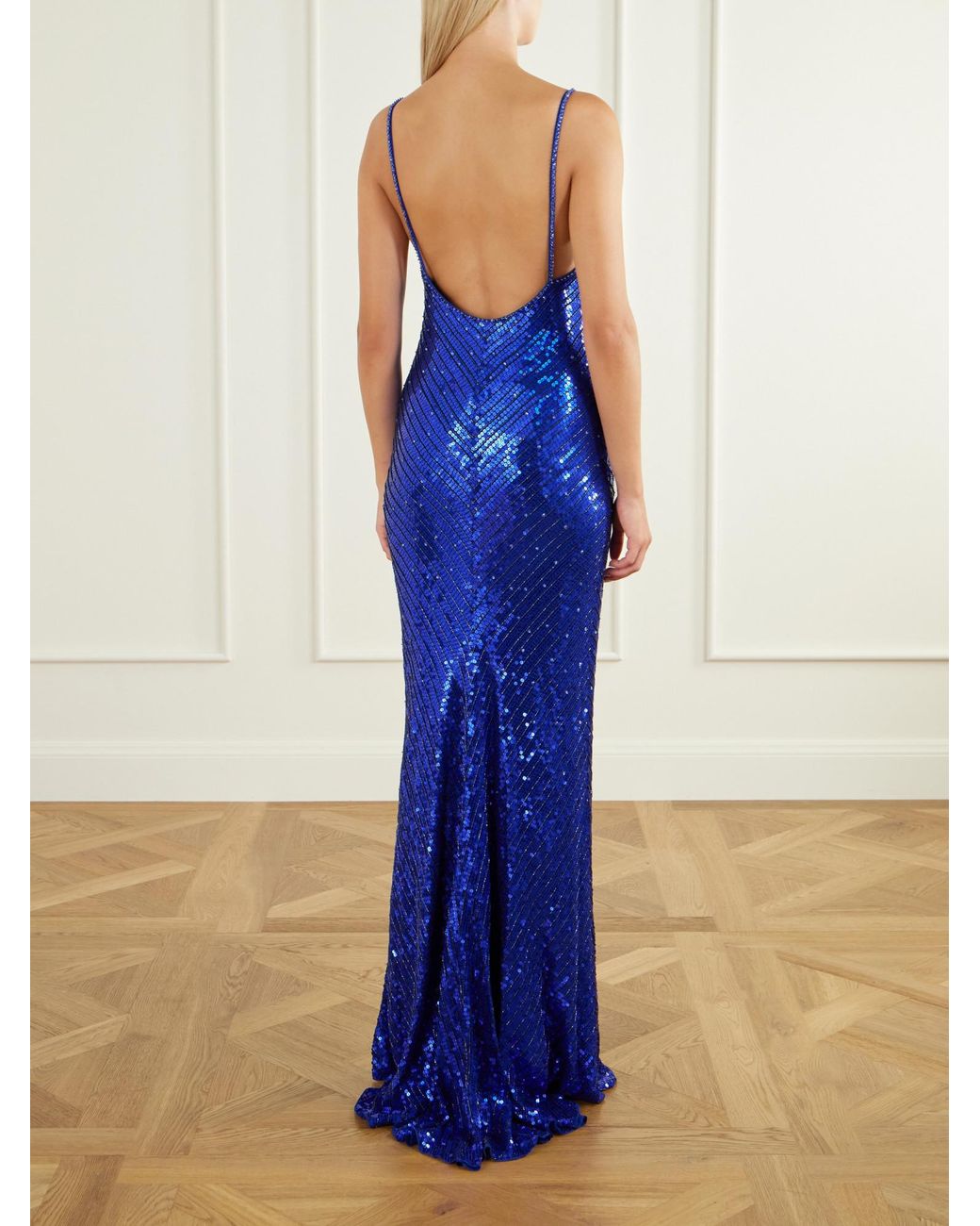 Jenny Packham Blue Slip Evening Dress