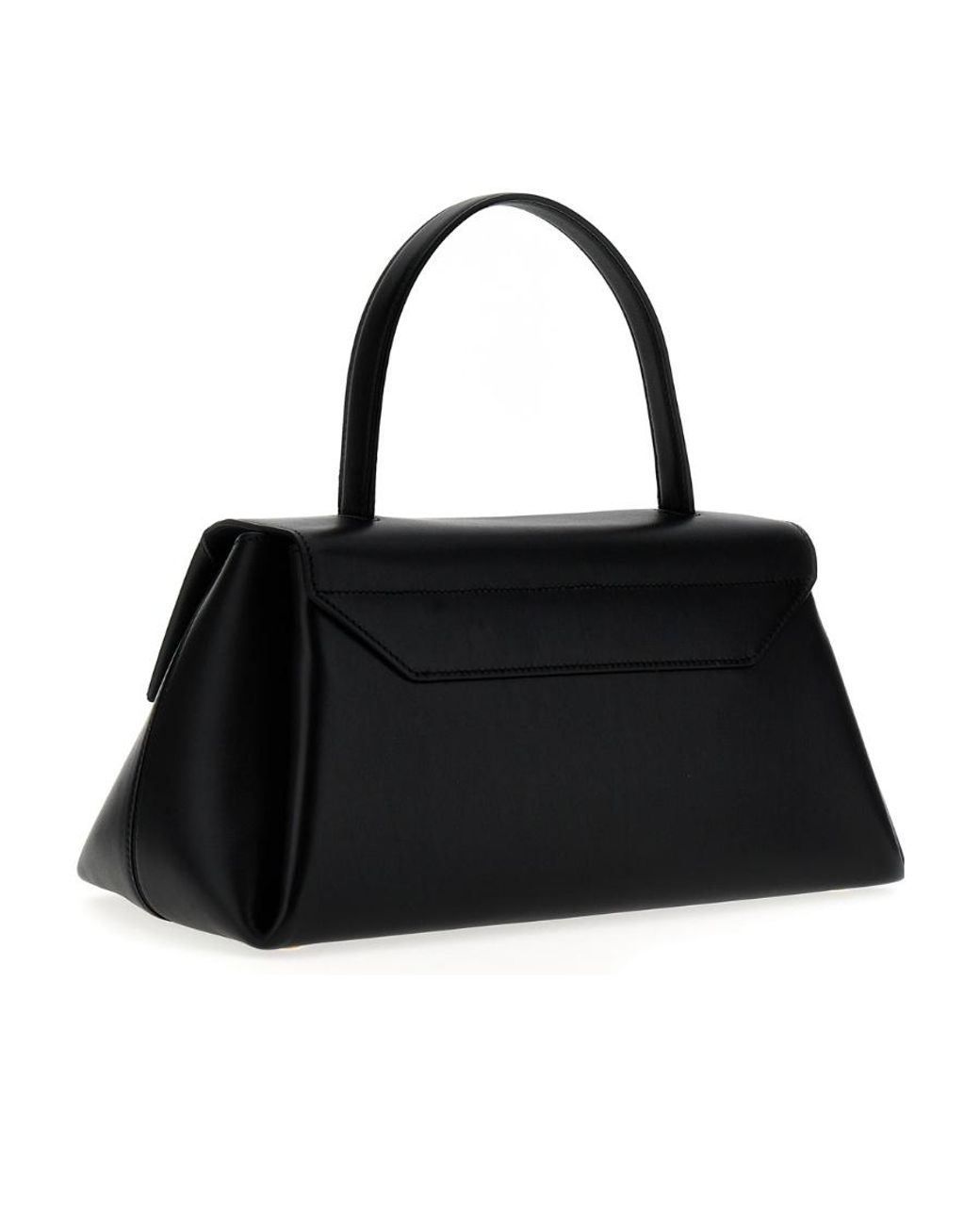 Jil Sander Black Almond Foldover Top Handle Bag