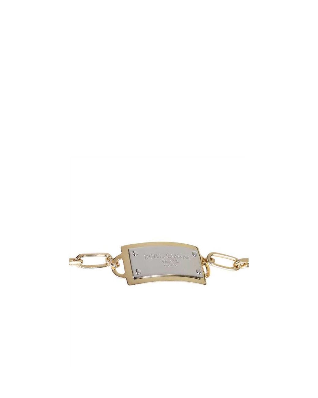 Dolce & Gabbana White Engraved Chain-Link Bracelet for men