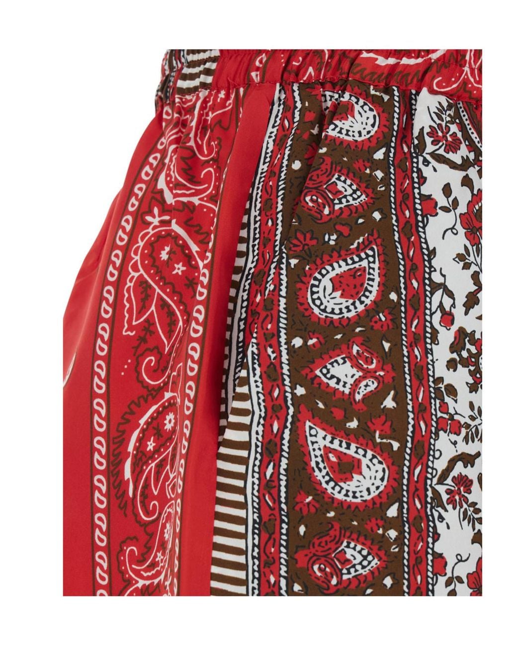 P.A.R.O.S.H. Red Paisley-Print Drawstring Shorts