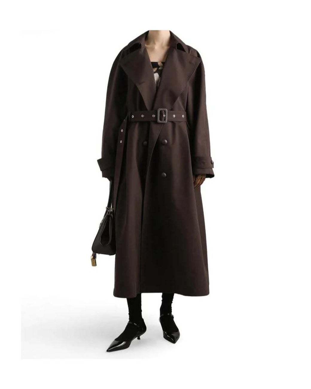 Dolce & Gabbana Black Double-Breasted Belted Coat