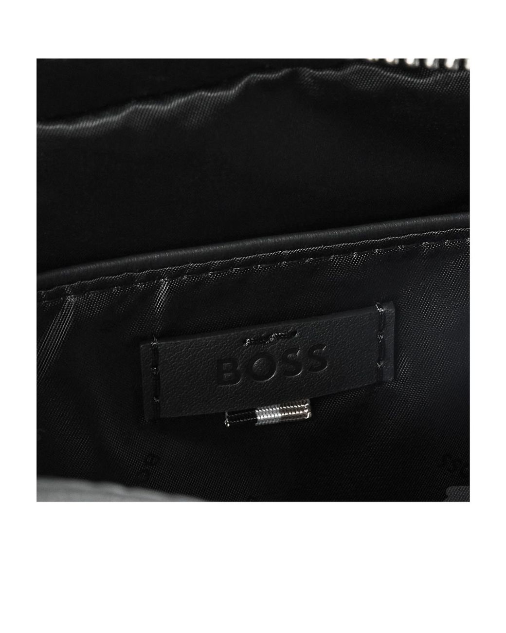Boss Black Pebbledleather Vertical Crossbody Bag for men
