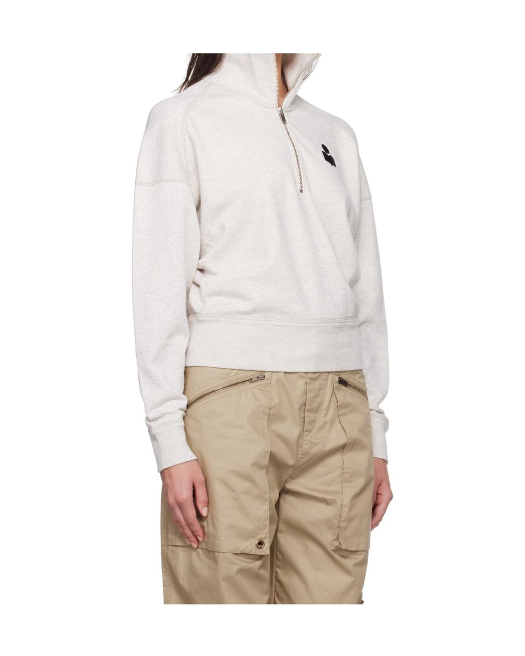 Isabel Marant Purple Isabel Marant Étoile Ross Logo-Flocked Zip-Up Sweatshirt
