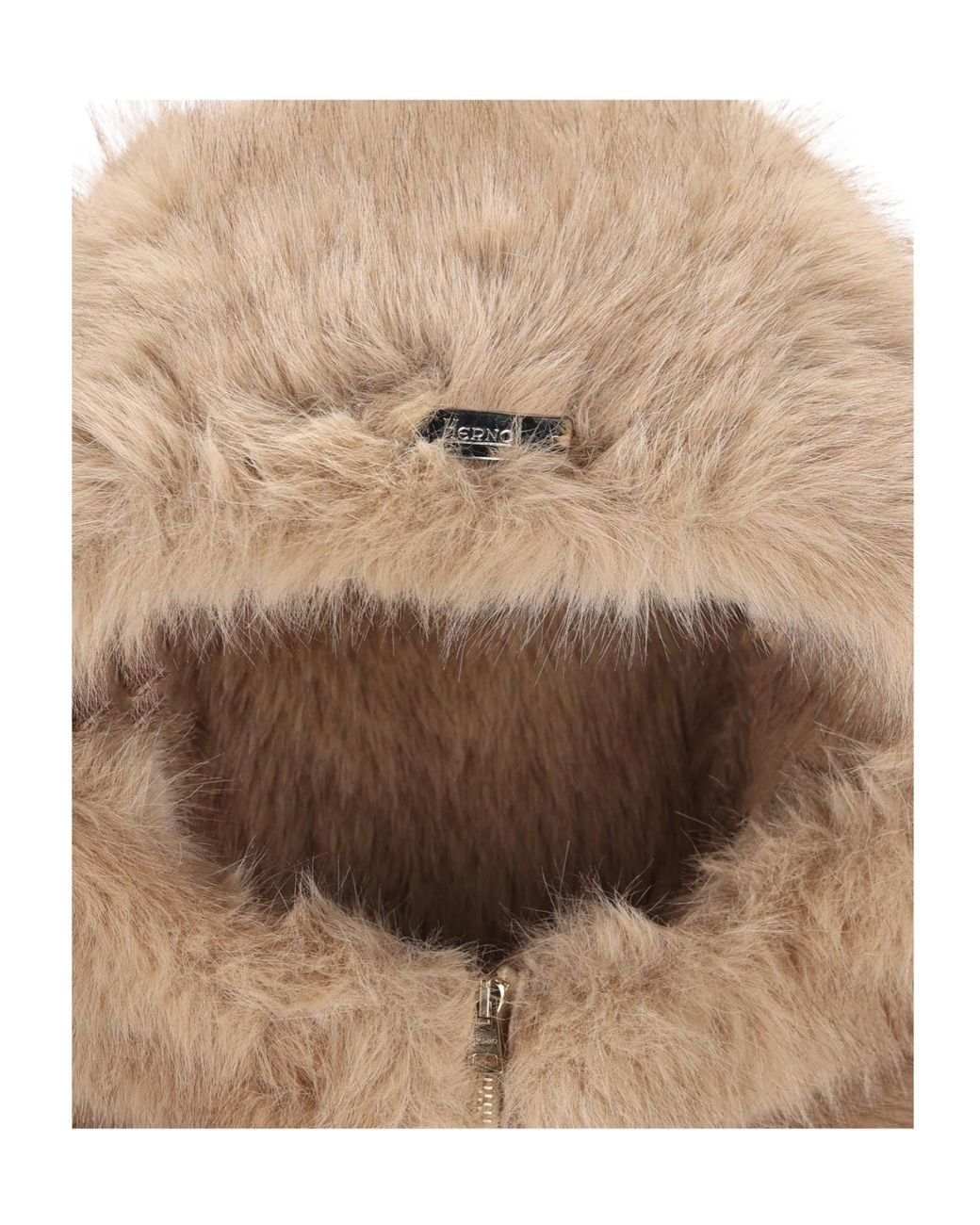 Herno Natural Zip-Up Faux Fur Hood
