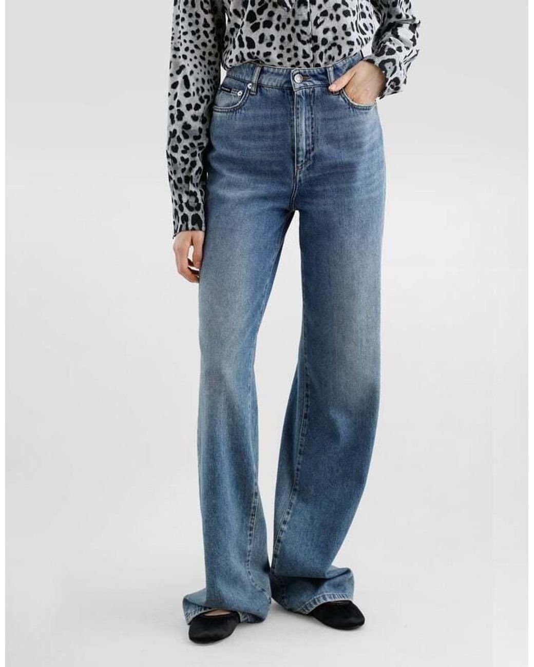Dolce & Gabbana Blue Logo Plaque Jeans
