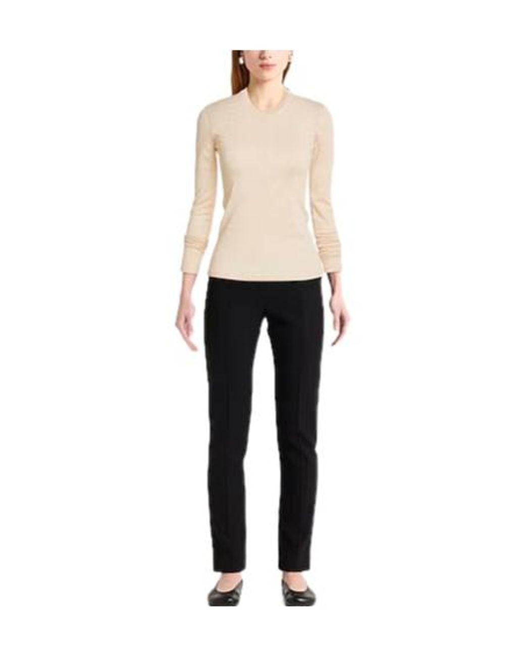 Isabel Marant Natural Solid Color Long-Sleeve Knit Top