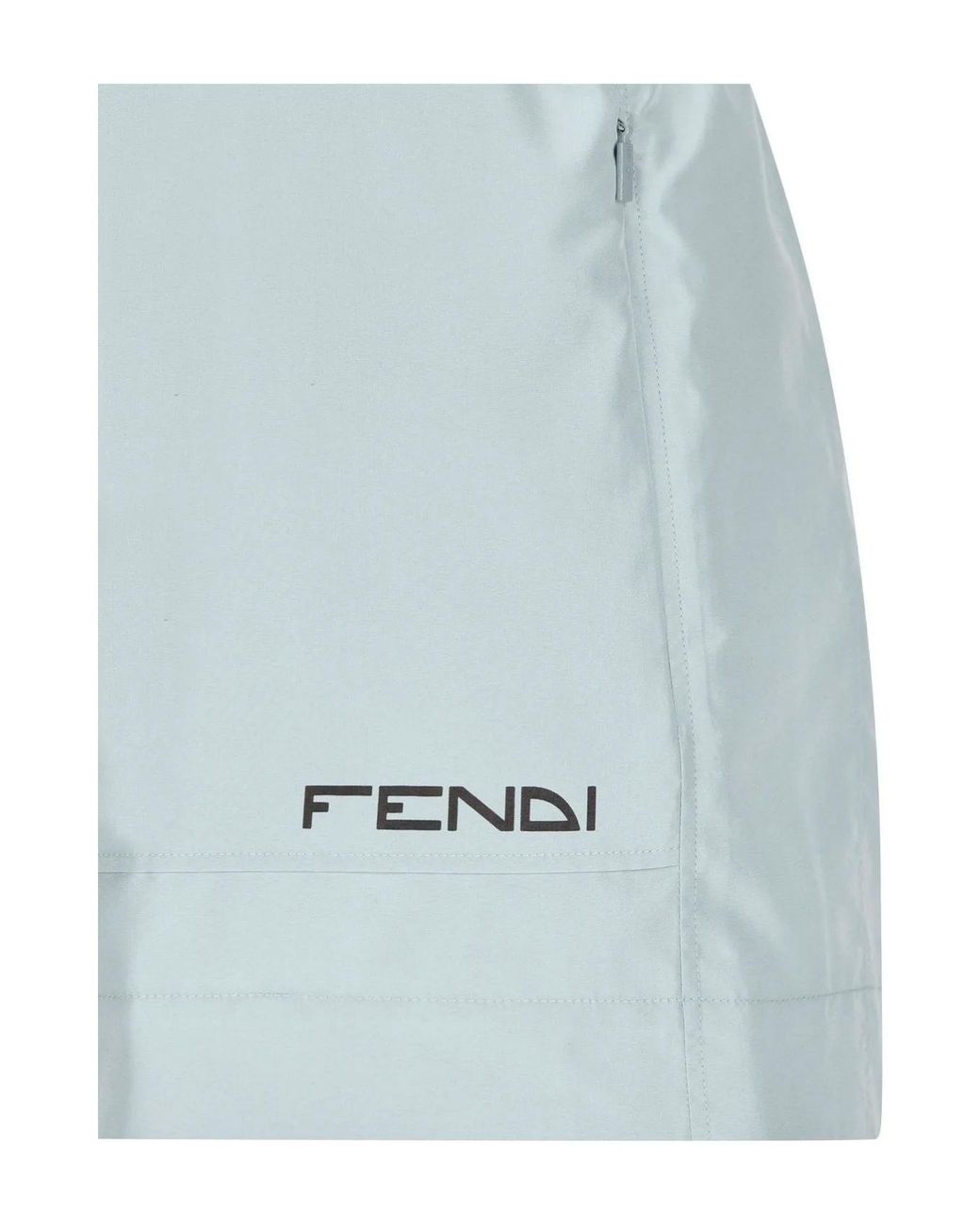 Fendi Blue Adjustable Drawstring Shorts For