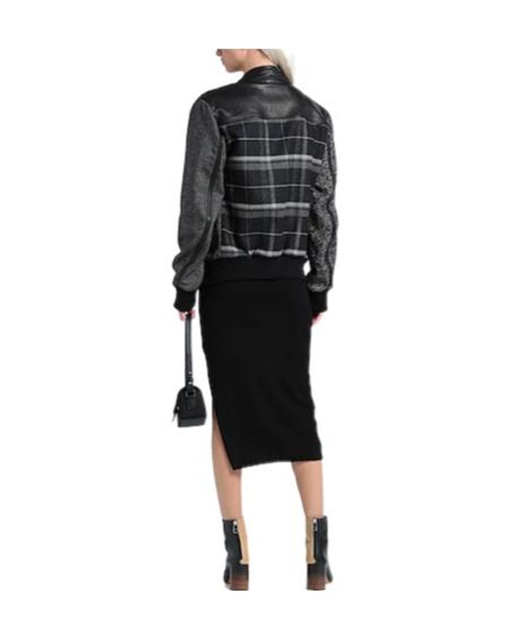 Dolce & Gabbana Black Plaid Flight Jacket