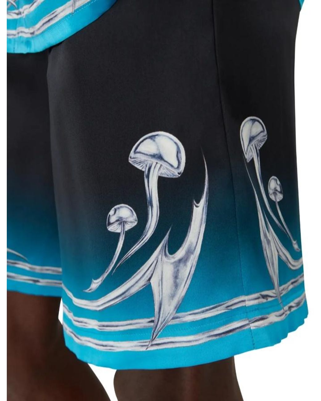 Casablanca Blue Blades Mushroom-Print Shorts for men