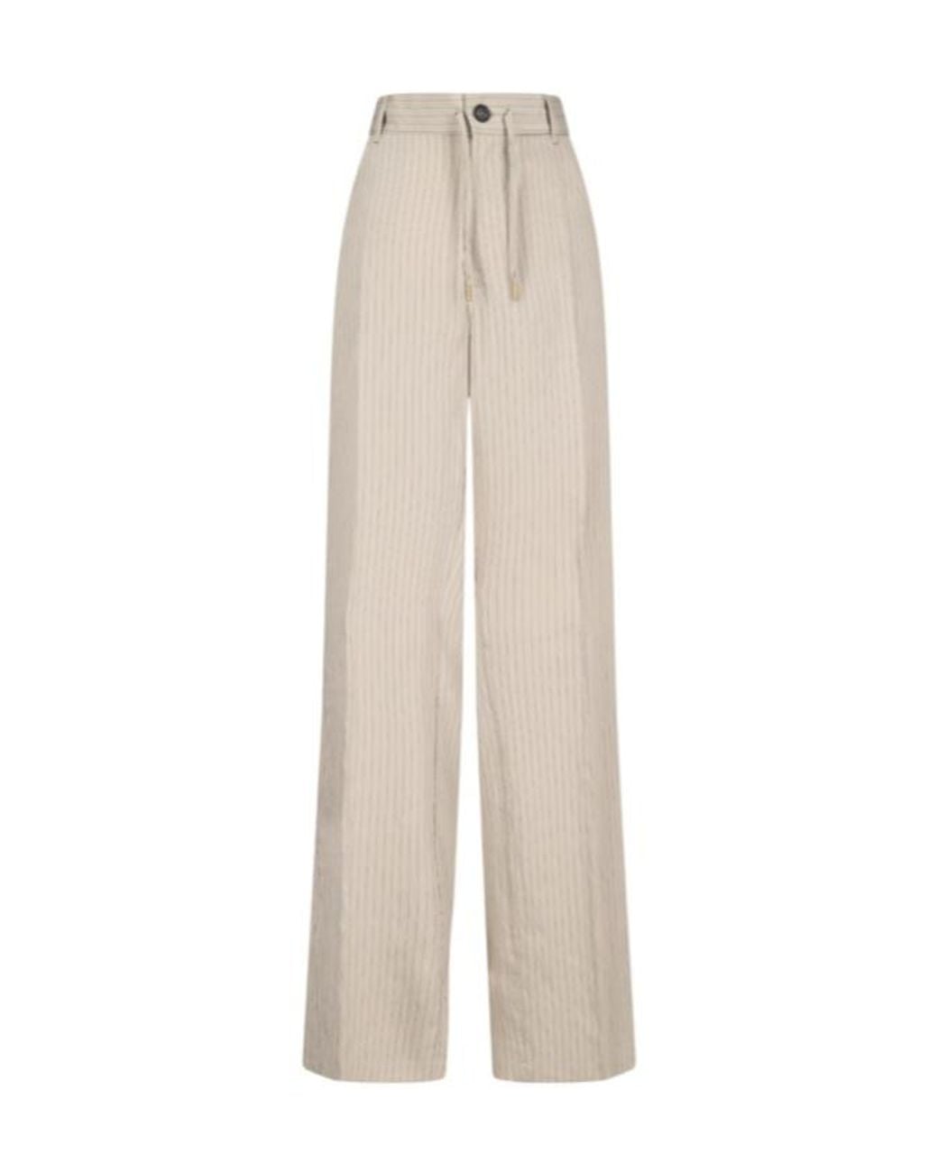 DARKPARK White Iris Striped Paper Bag Pants