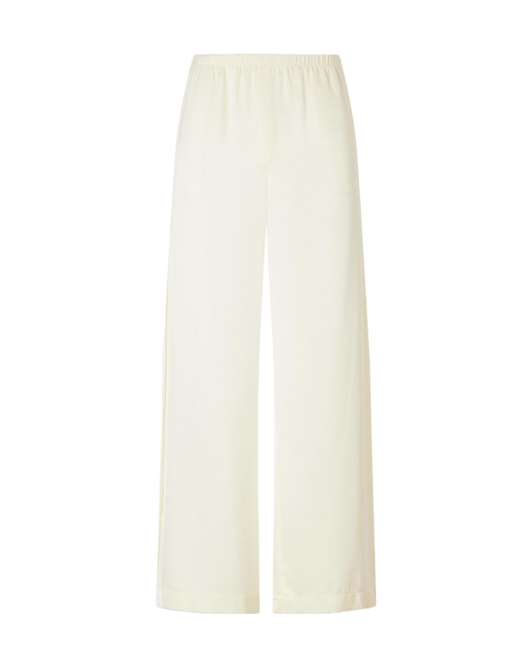 Theory White Satin Wide-Leg Pants