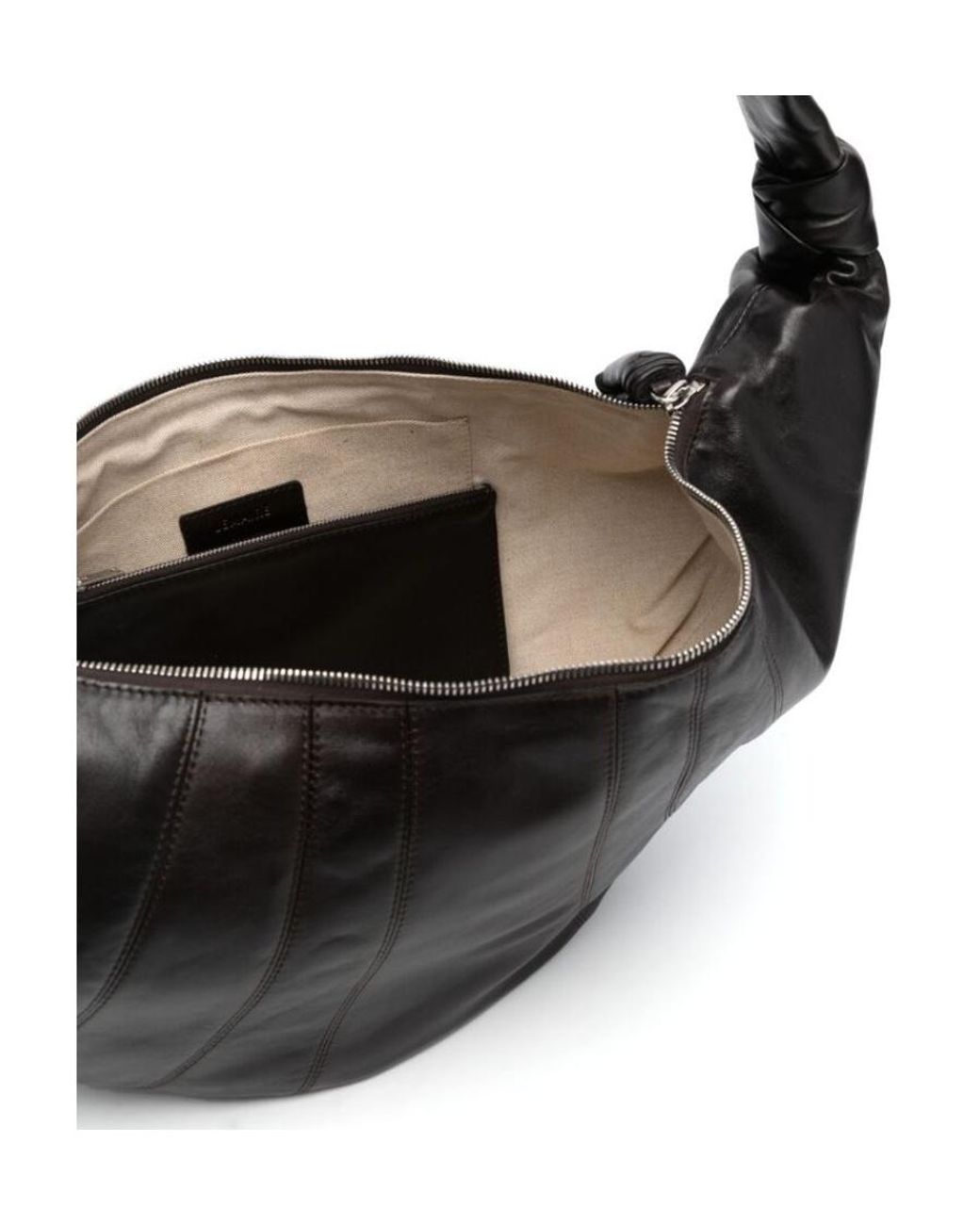 Lemaire Black Large Croissant Zipped Shoulder Bag for men