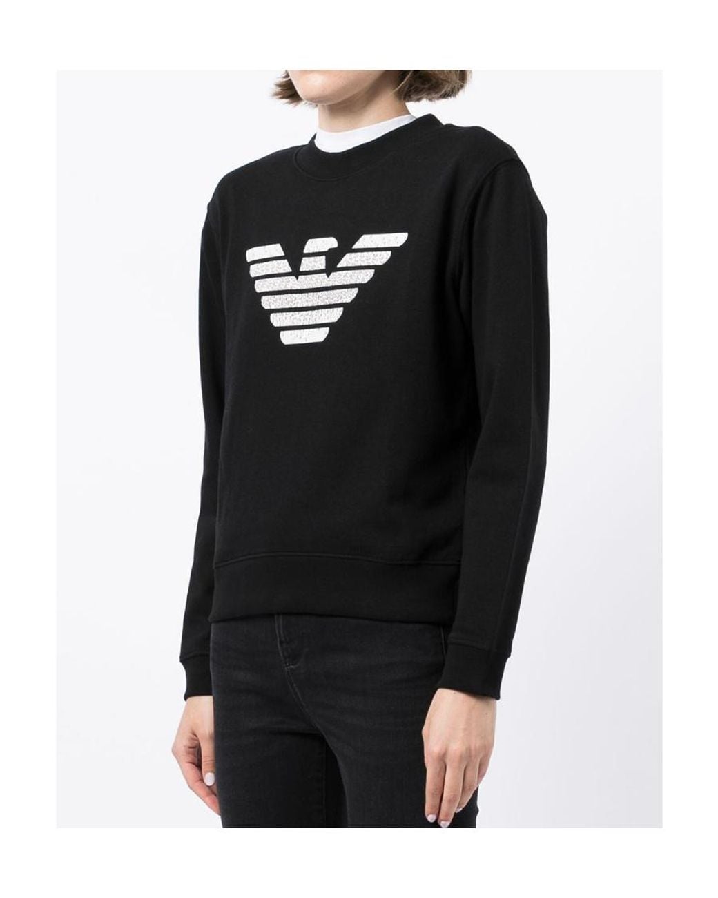 Emporio Armani Black Logo-Print Sweatshirt