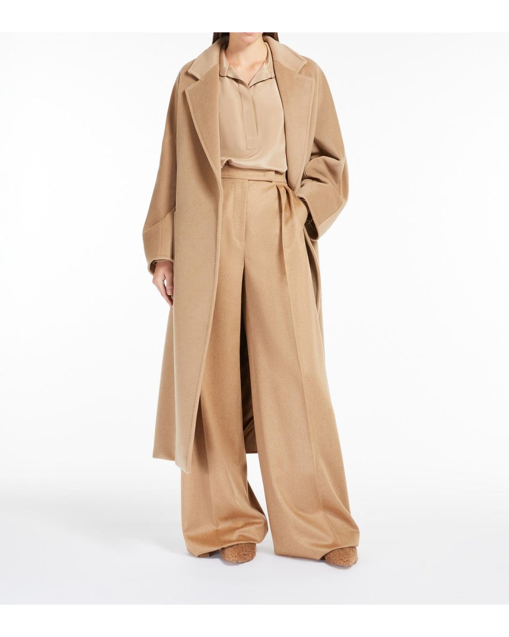 Max Mara Brown Locri Belted Long-Sleeved Coat