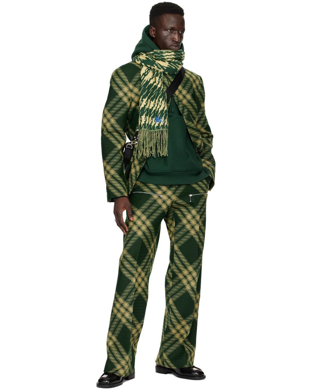 Burberry Green Long Sleeved Drawstring Hoodie for men