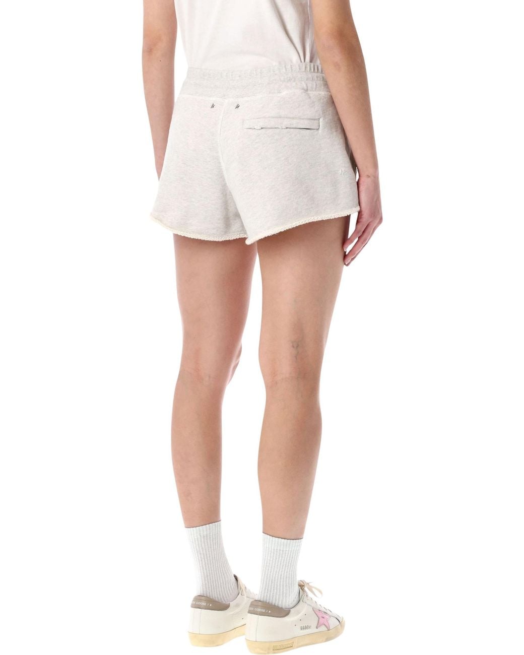 Golden Goose Deluxe Brand White Star Drawstrign Shorts