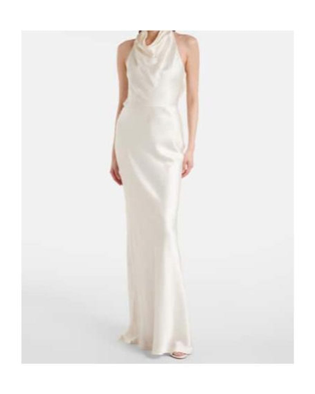 Rebecca Vallance White Bridal Attia Halterneck Silk Gown