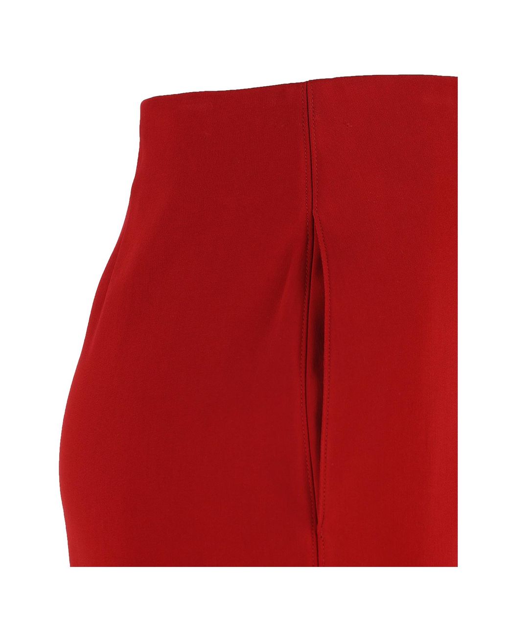 Saint Laurent Red Mid-Rise Pencil Skirt