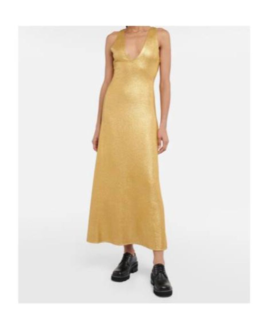 Gabriela Hearst Metallic V-Neck Dress