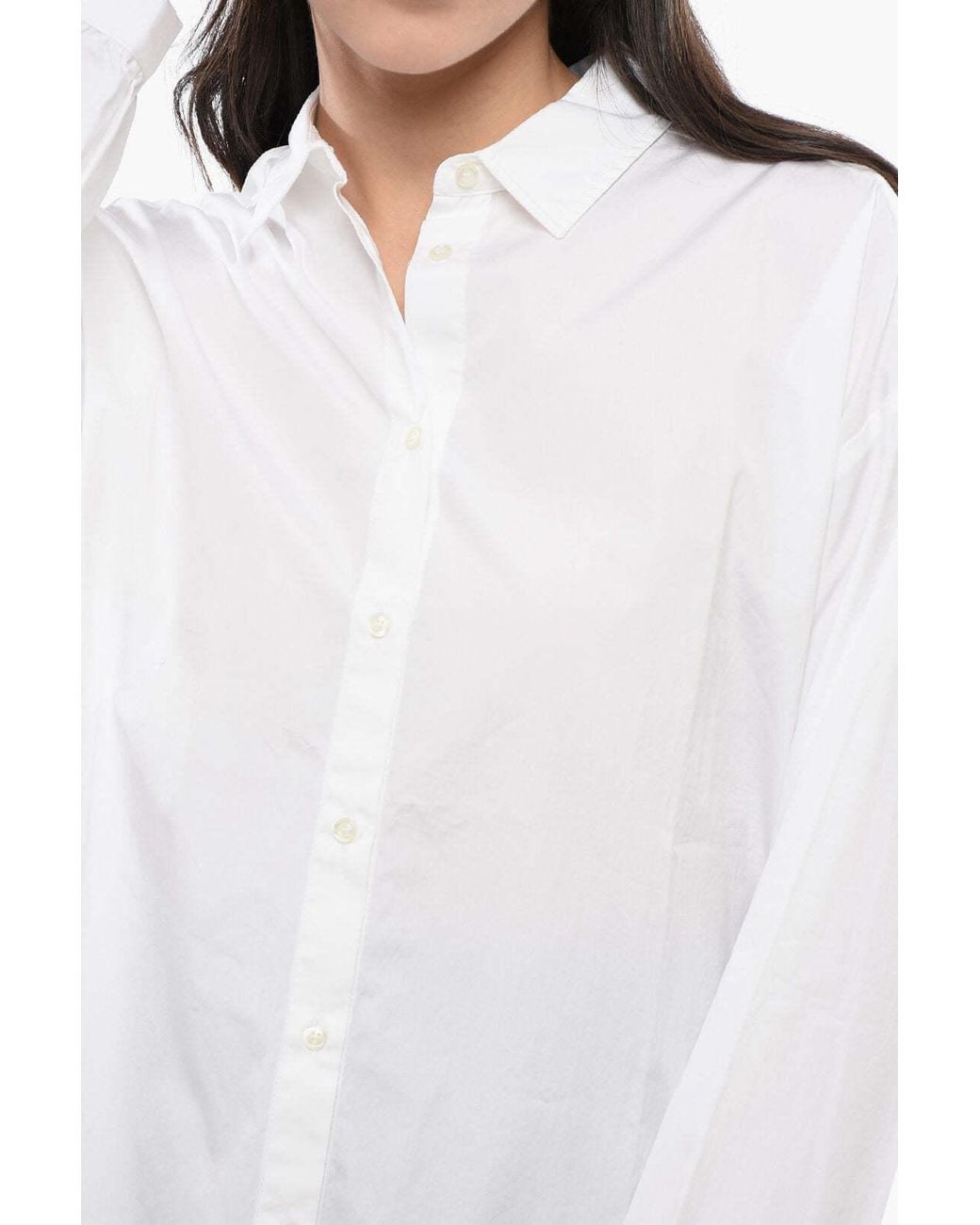 Woolrich White Drawstring-Hem Blouse