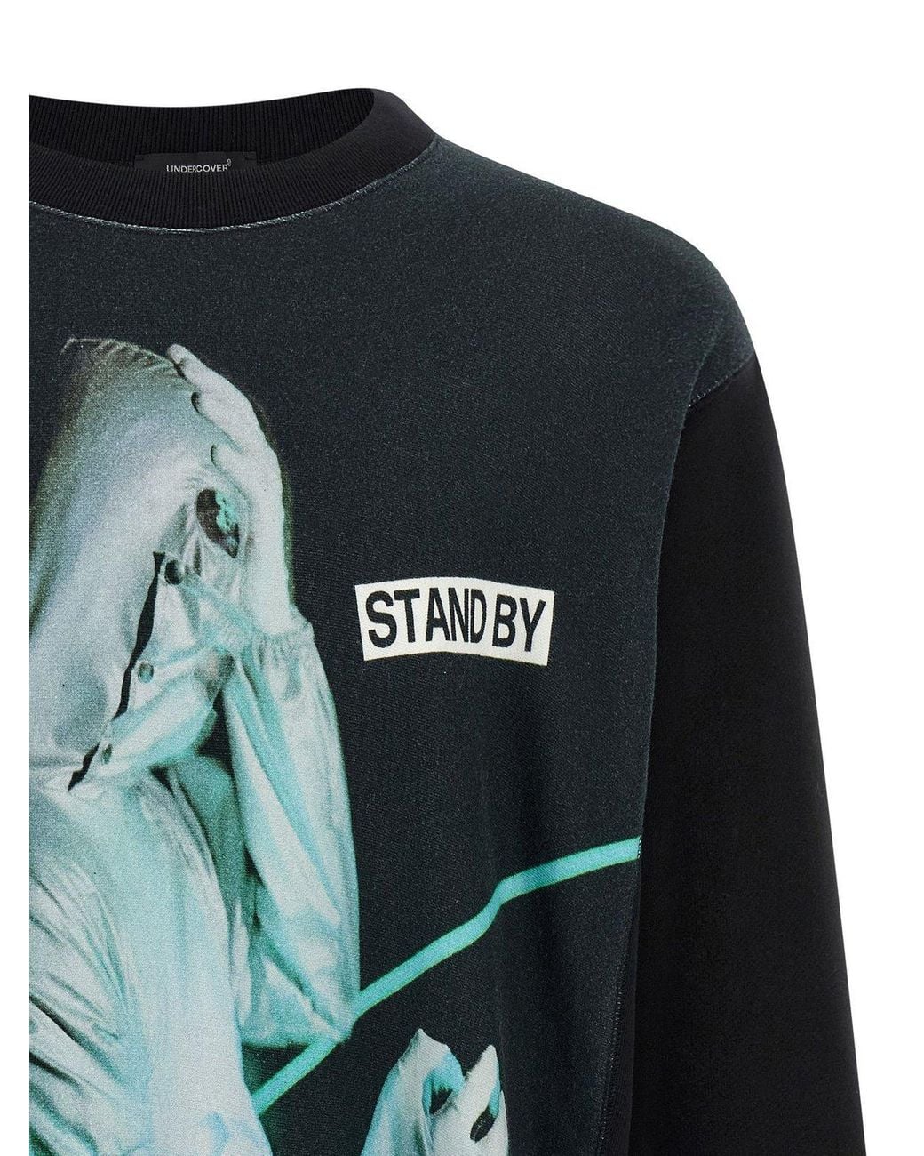 Undercover Blue Brushed Cotton Oversized Sweatshirt With Graphic Print for men