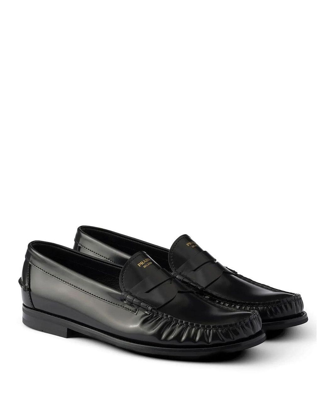 Prada Black Formale Penny Loafers for men