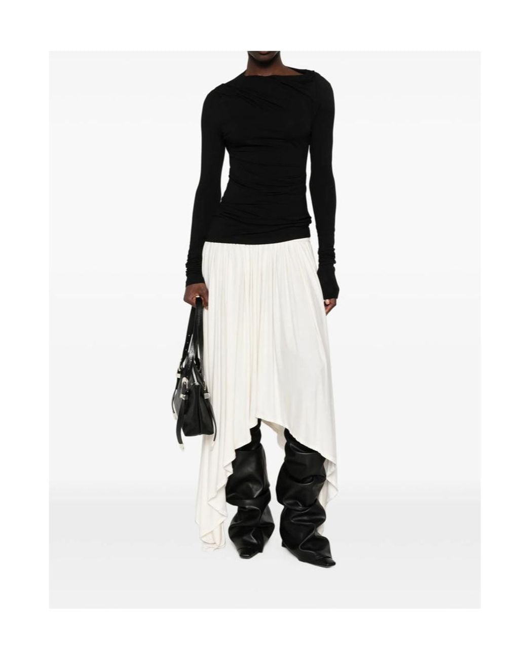 Entire studios Black Draped Asymmetric Top