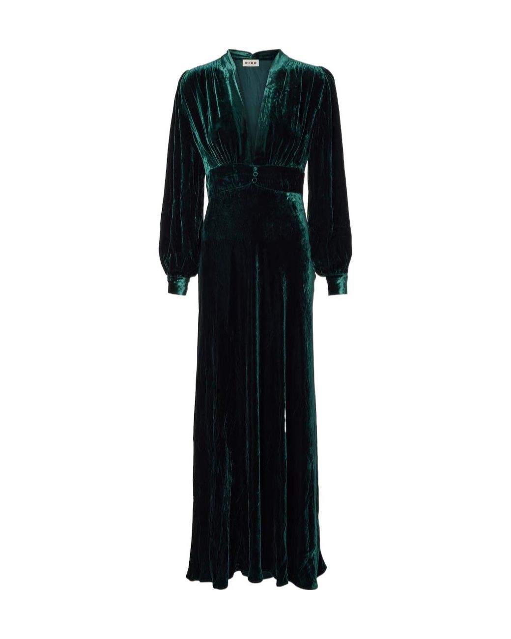Rixo Black V-Neck Long Sleeve Dress