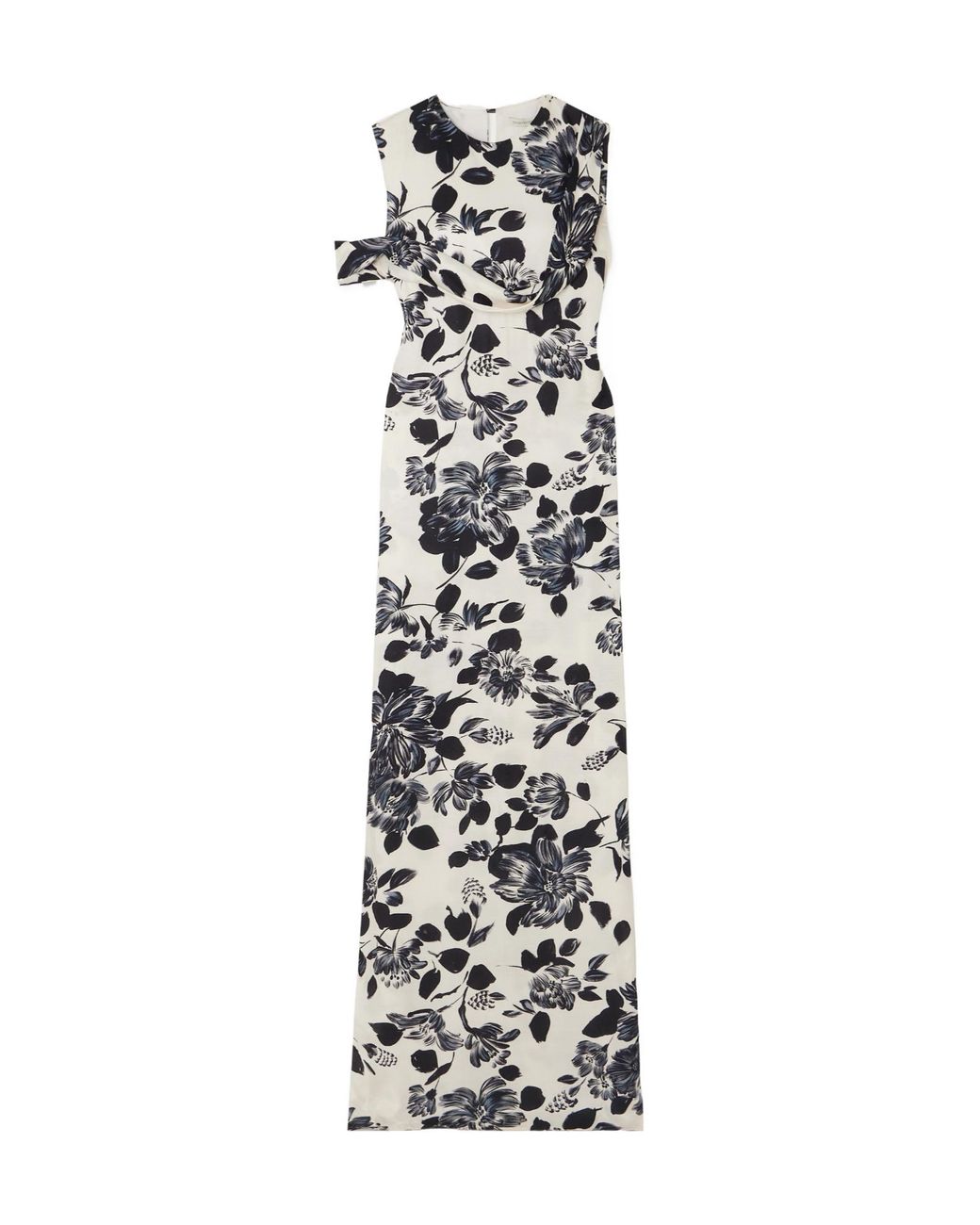 Emilia Wickstead White Floral Print Twill Maxi Dress