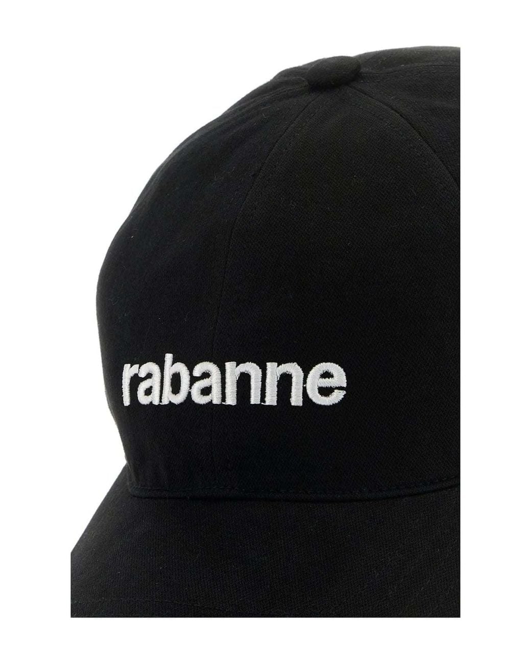 Rabanne Black Logo Embroidered Cap