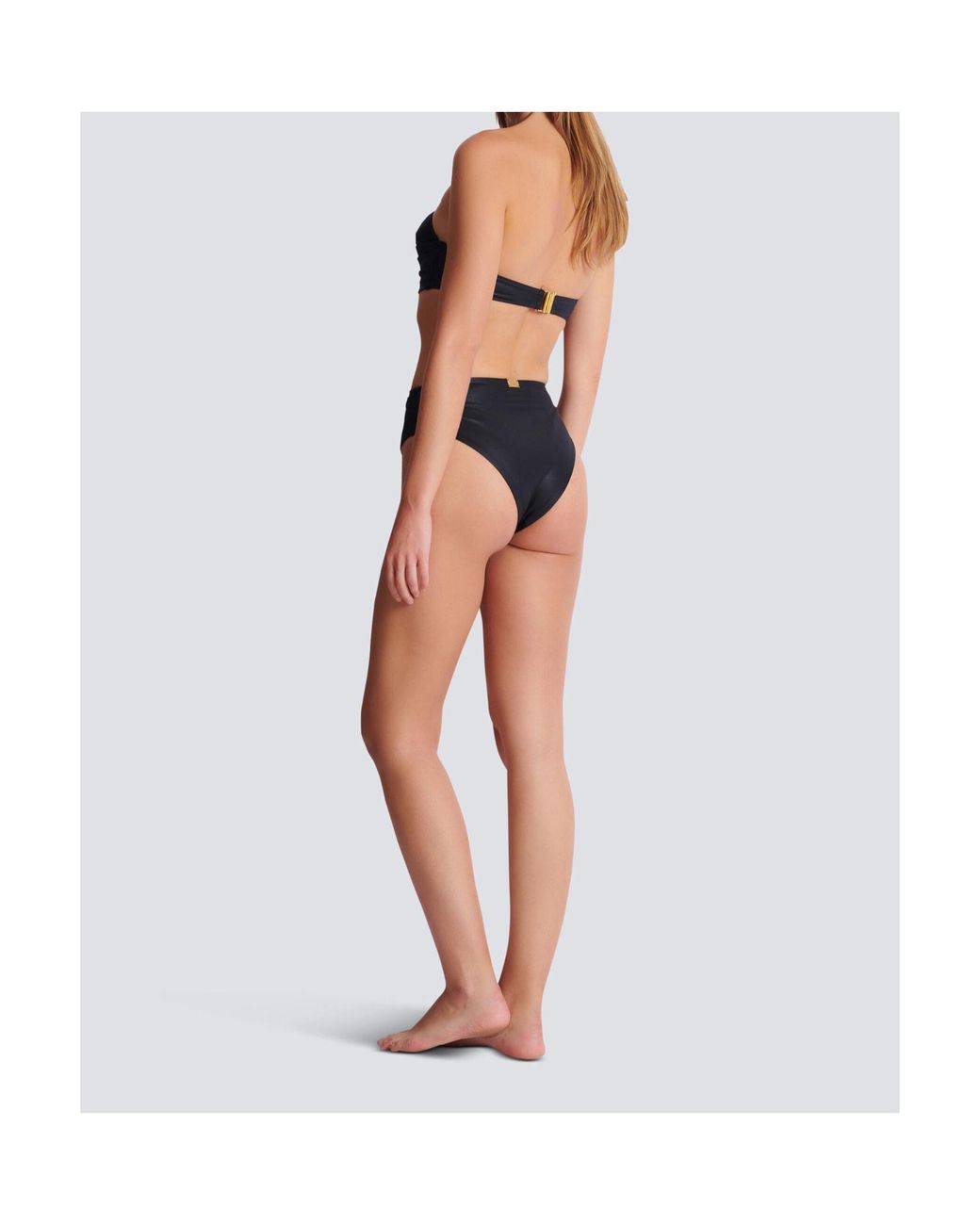 Balmain Black Two-Piece Swimsuit