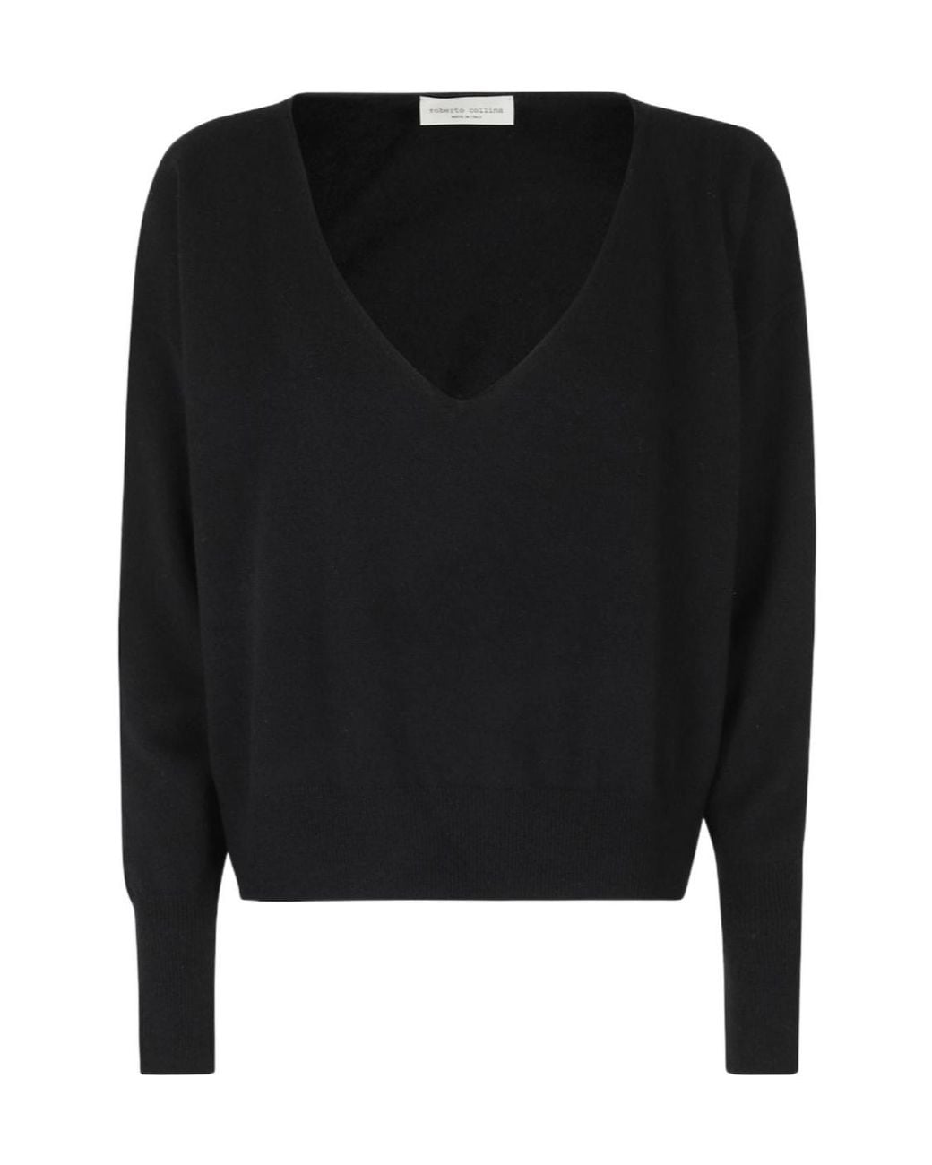 Roberto Collina Black V-Neck Knit Sweater