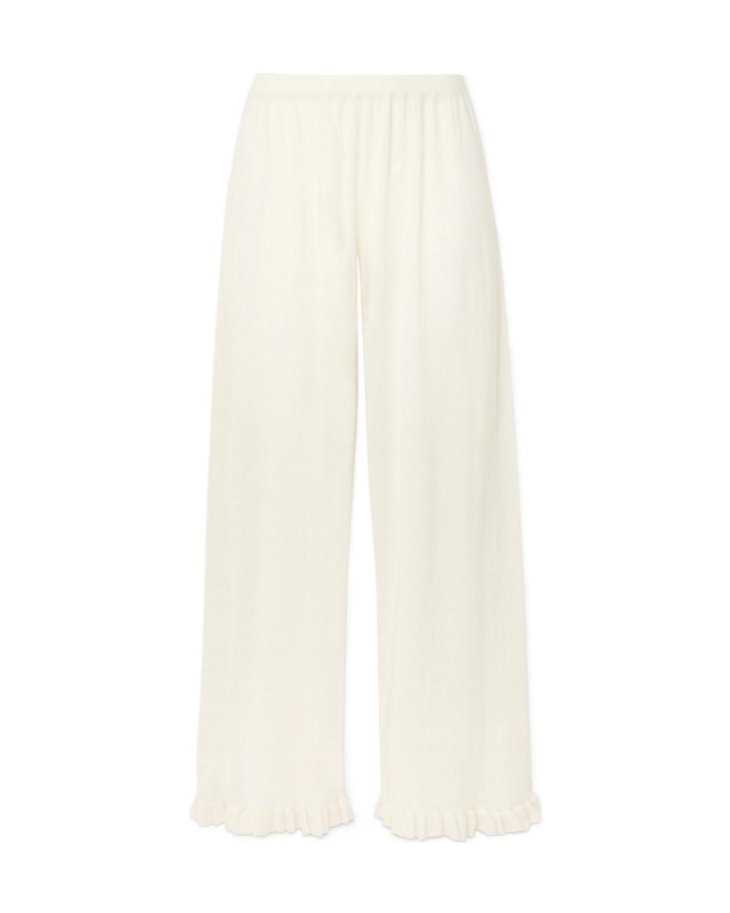 Eres White High-Waisted Casual Trousers