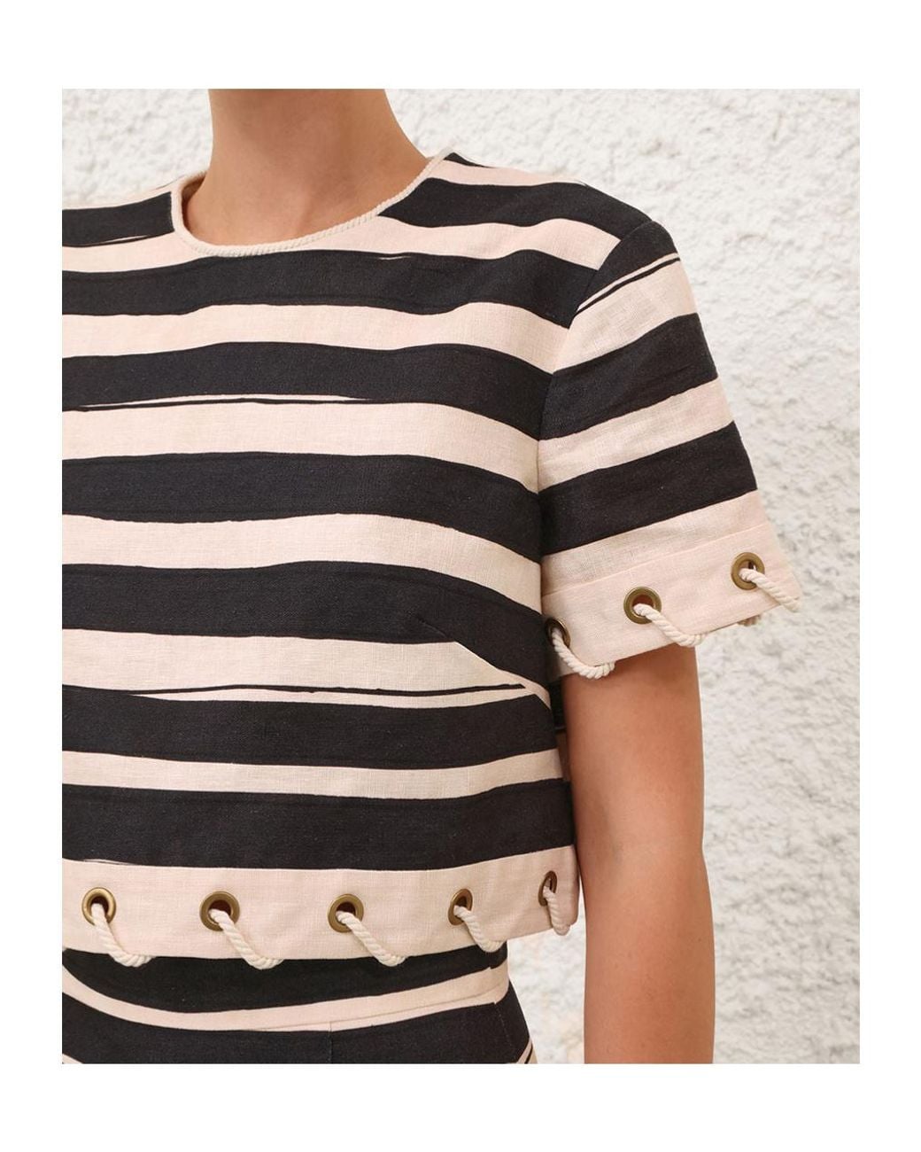 Zimmermann Black Short-Sleeved Top