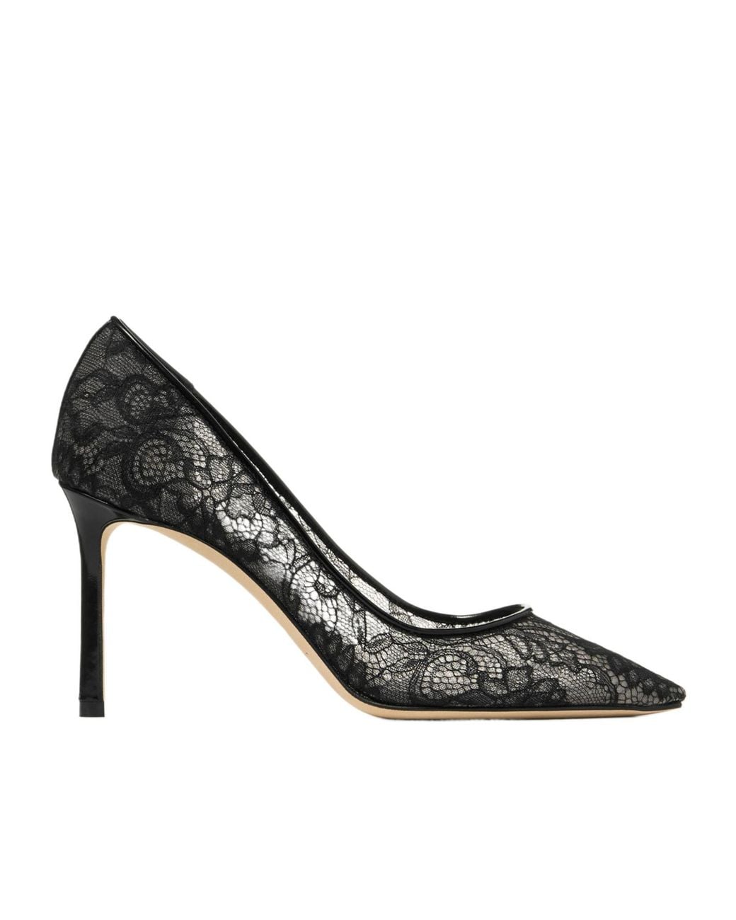 Jimmy Choo Metallic Romy Lace Pointed Pumps