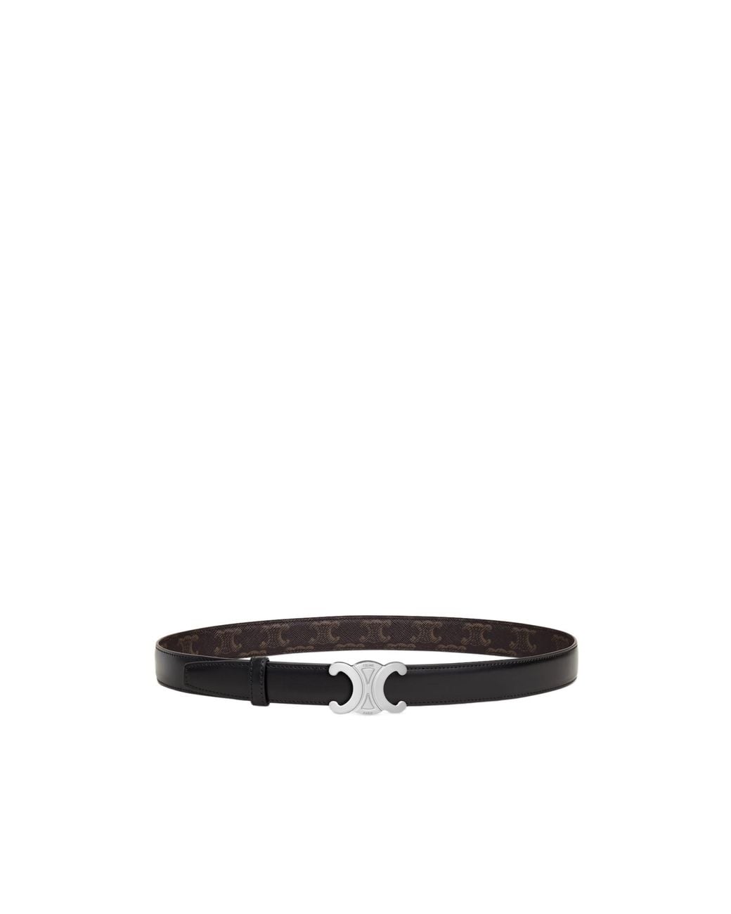Céline White Triomphe Buckle And Reversible Belt for men