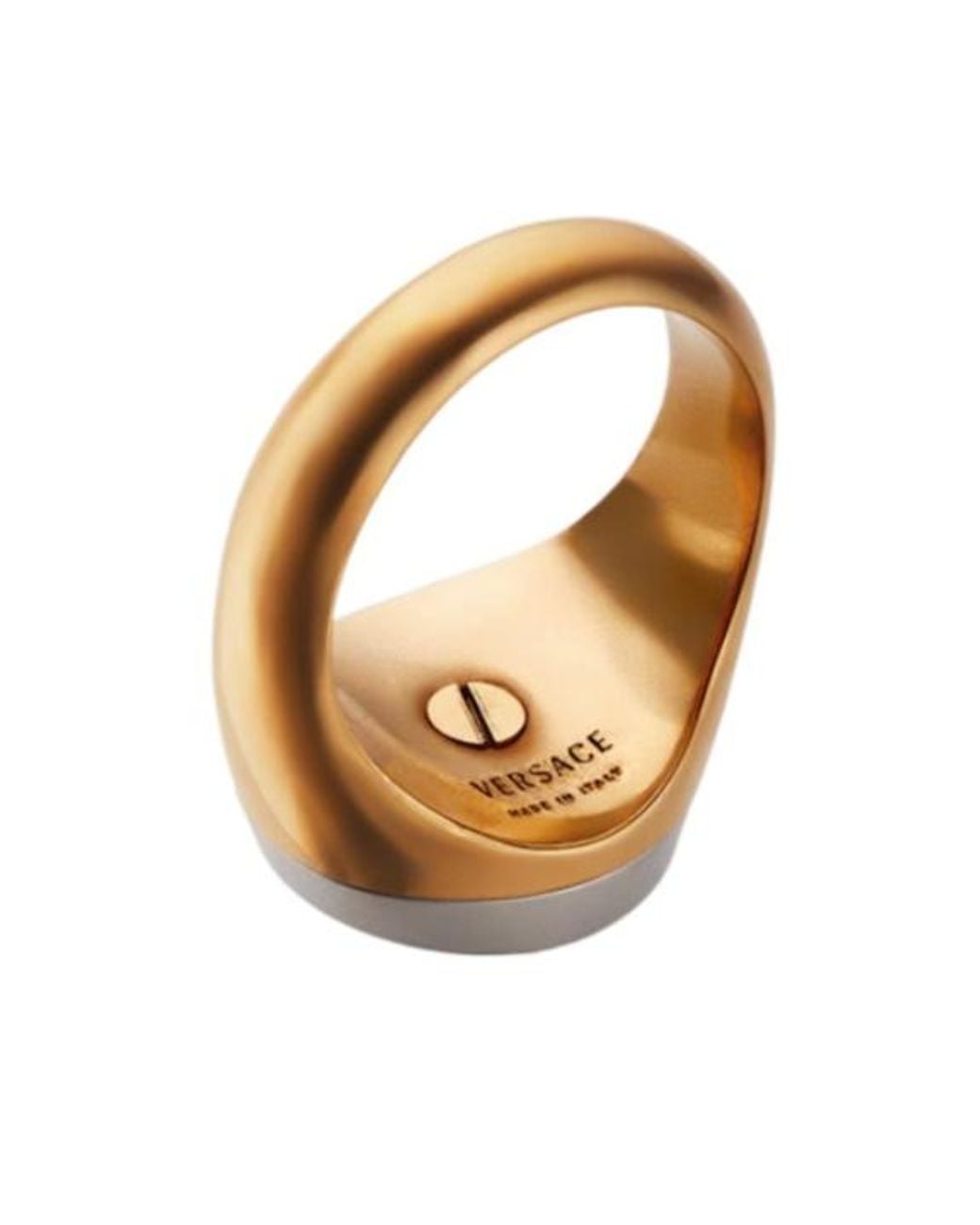 Versace White Medusa-Head Ring for men