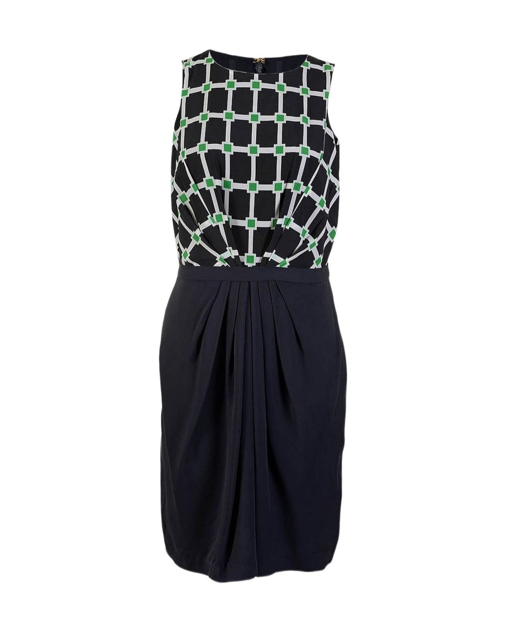 Michael Kors Blue Gathered Detailed Sleeveless Dress