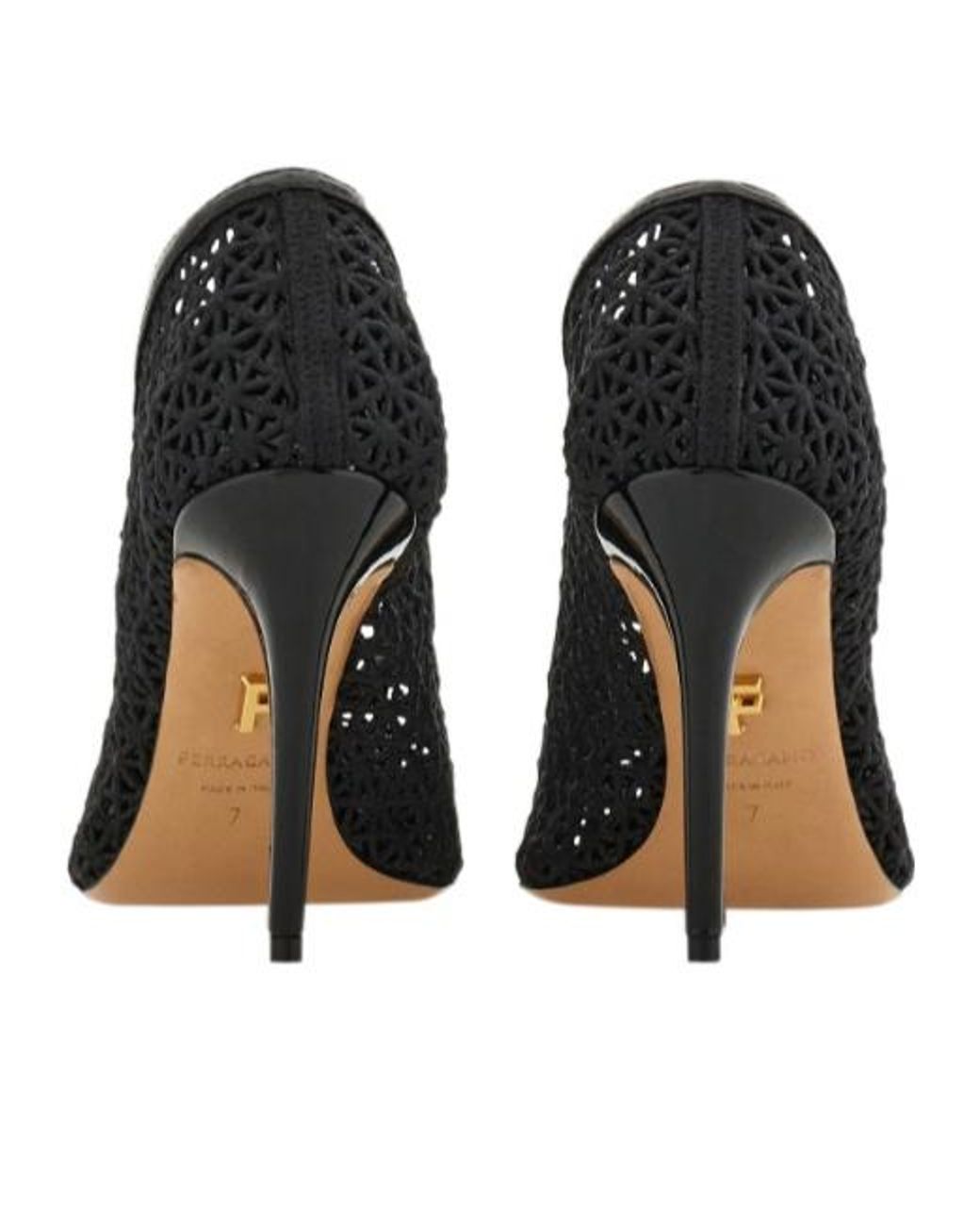 Ferragamo Black Ferragamo Macramé Pumps