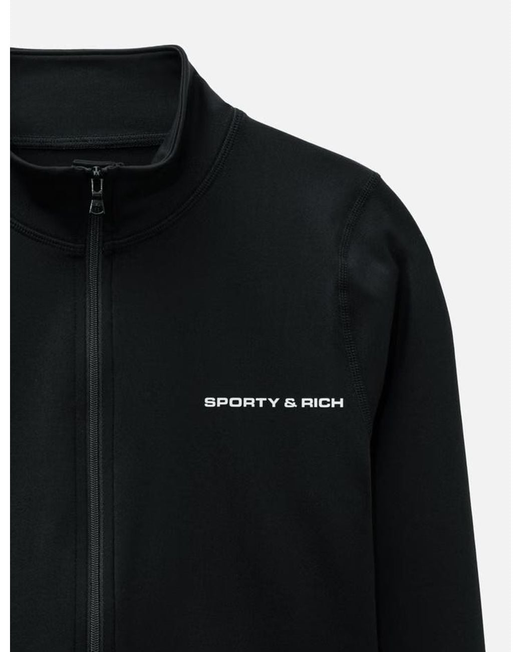 Sporty & Rich Black Zip-Up Knitted Sports Top
