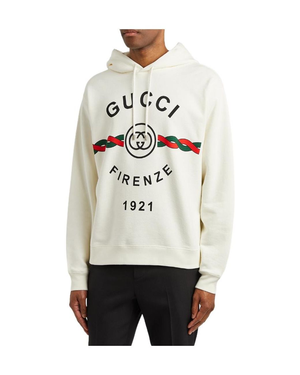 Gucci White Firenze 1921 Printed Hoodie for men
