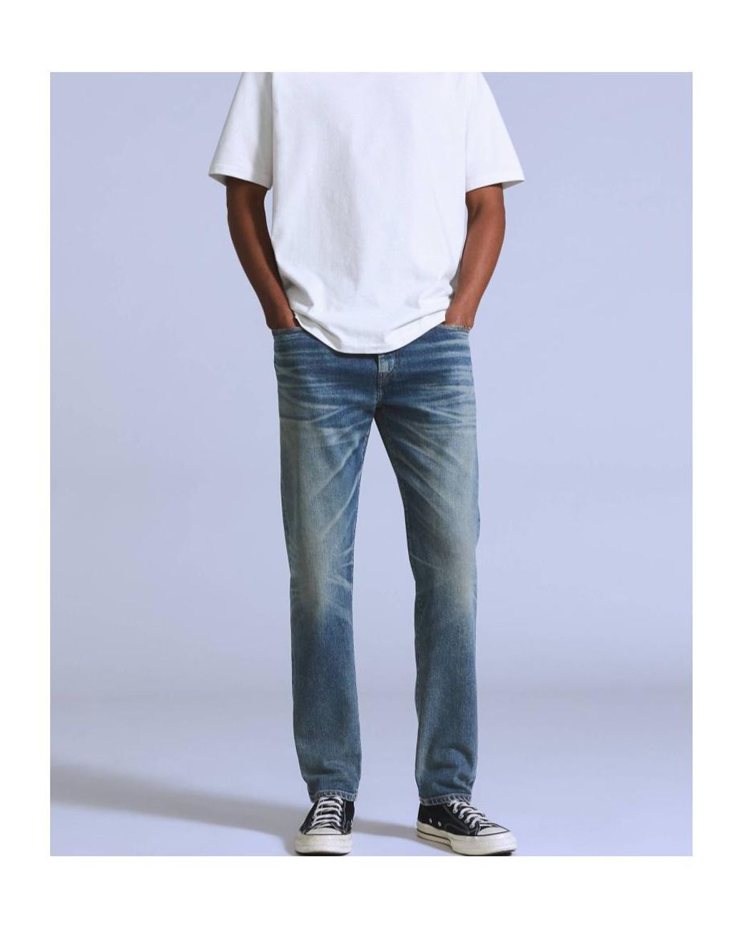 Levi's Blue 502 Taper Selvedge Jeans for men