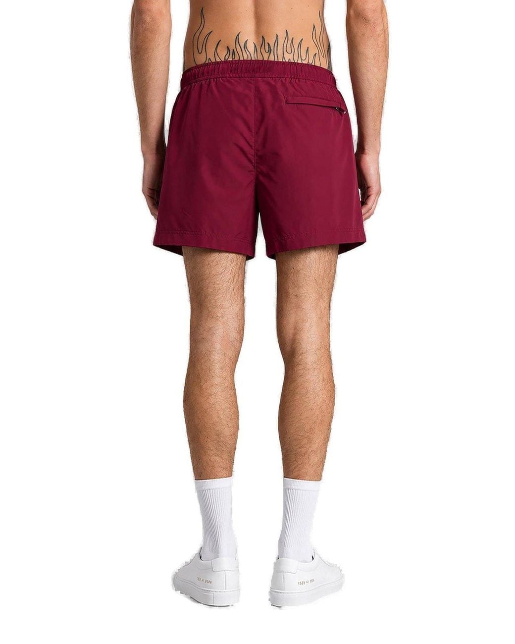 Jil Sander Red ロゴプリント ハイウエスト スイムショーツ for men