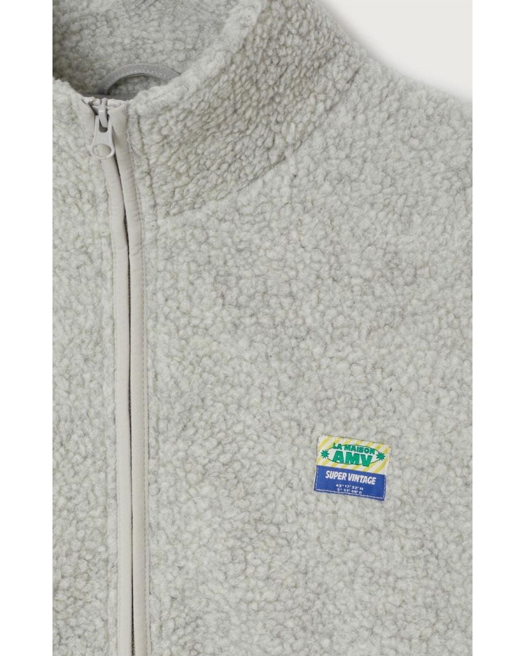 American Vintage Gray Zip-Up Logo Sweatshirt