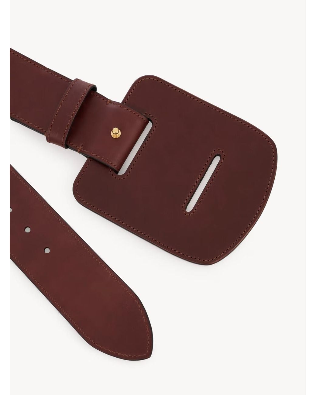 Chloé Brown Chloé Max Logo Embossed Belt