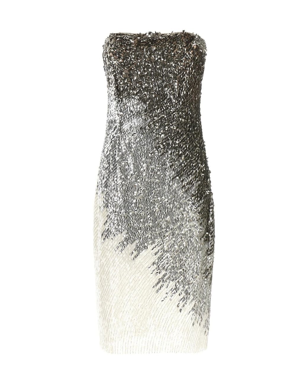 Elisabetta Franchi Multicolor Sequined Bandeau Sheath Dress