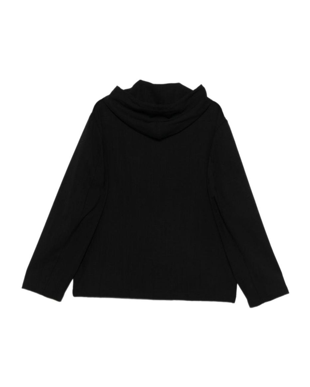 Barena Black Button Hooded Jacket for men